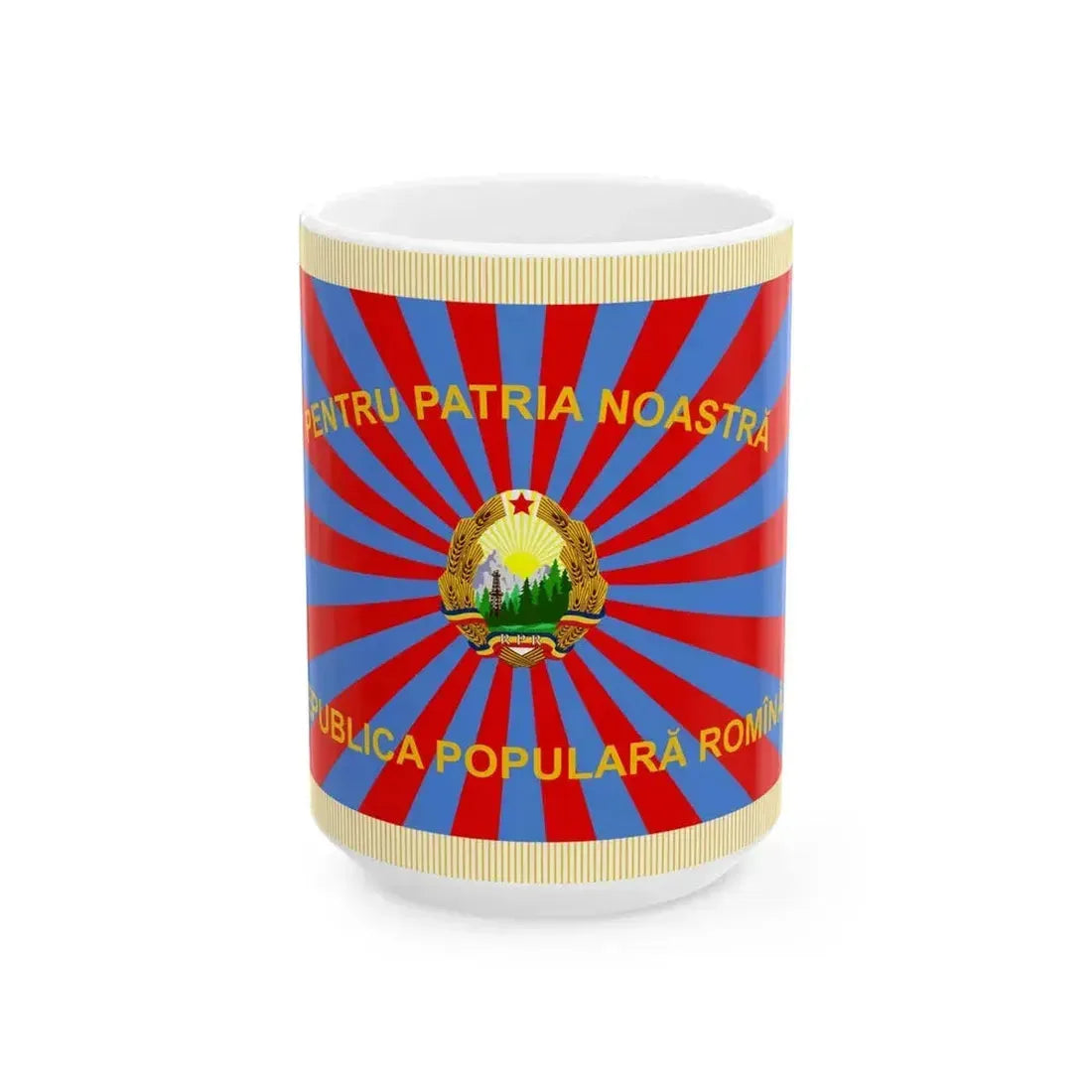 Flag of Air Force of Romania 1952-1965 obverse (Oman) White Coffee Mug 15oz - Go Mug Yourself