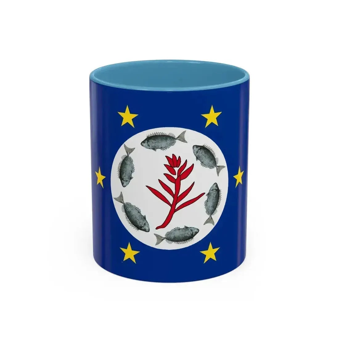 Flag of Airai Palau - Accent Coffee Mug 11oz Light Blue - Go Mug Yourself