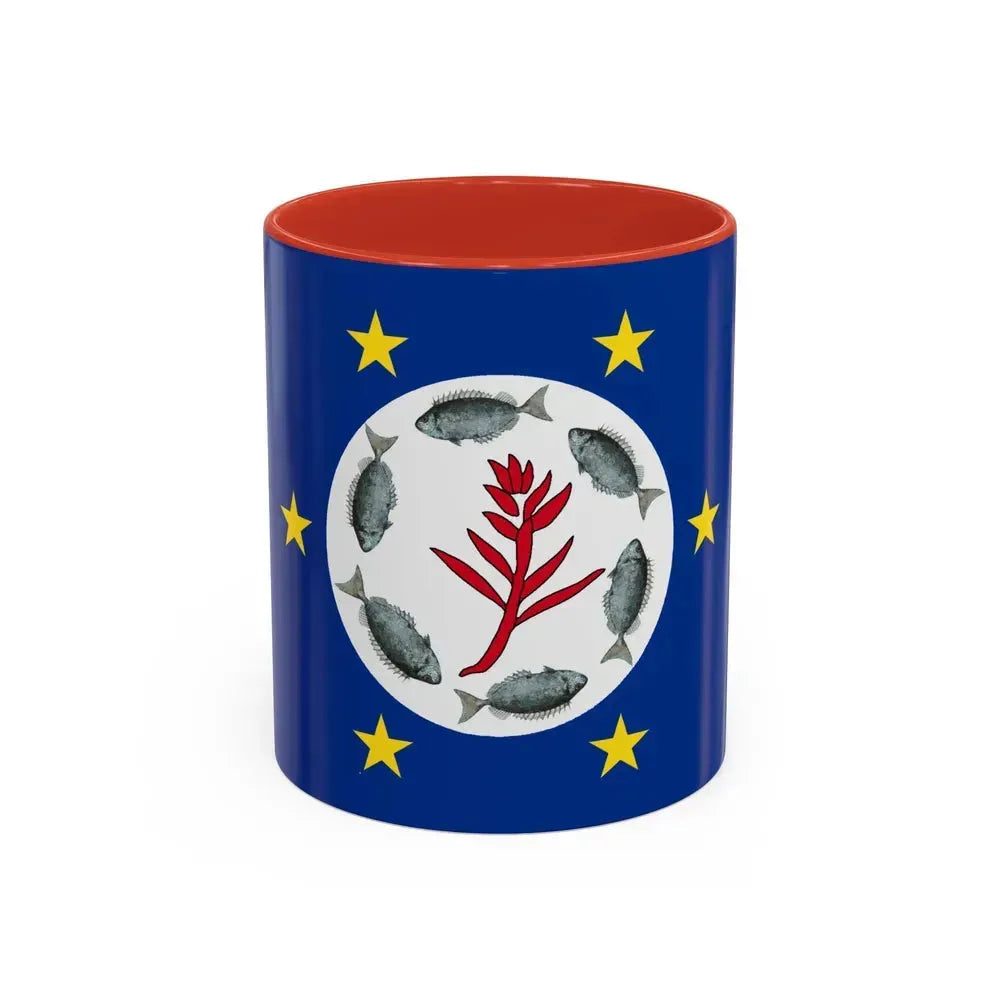 Flag of Airai Palau - Accent Coffee Mug 11oz Red - Go Mug Yourself