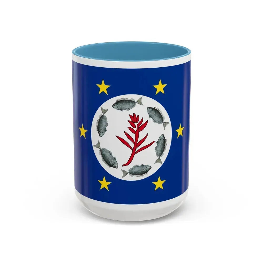 Flag of Airai Palau - Accent Coffee Mug 15oz Light Blue - Go Mug Yourself