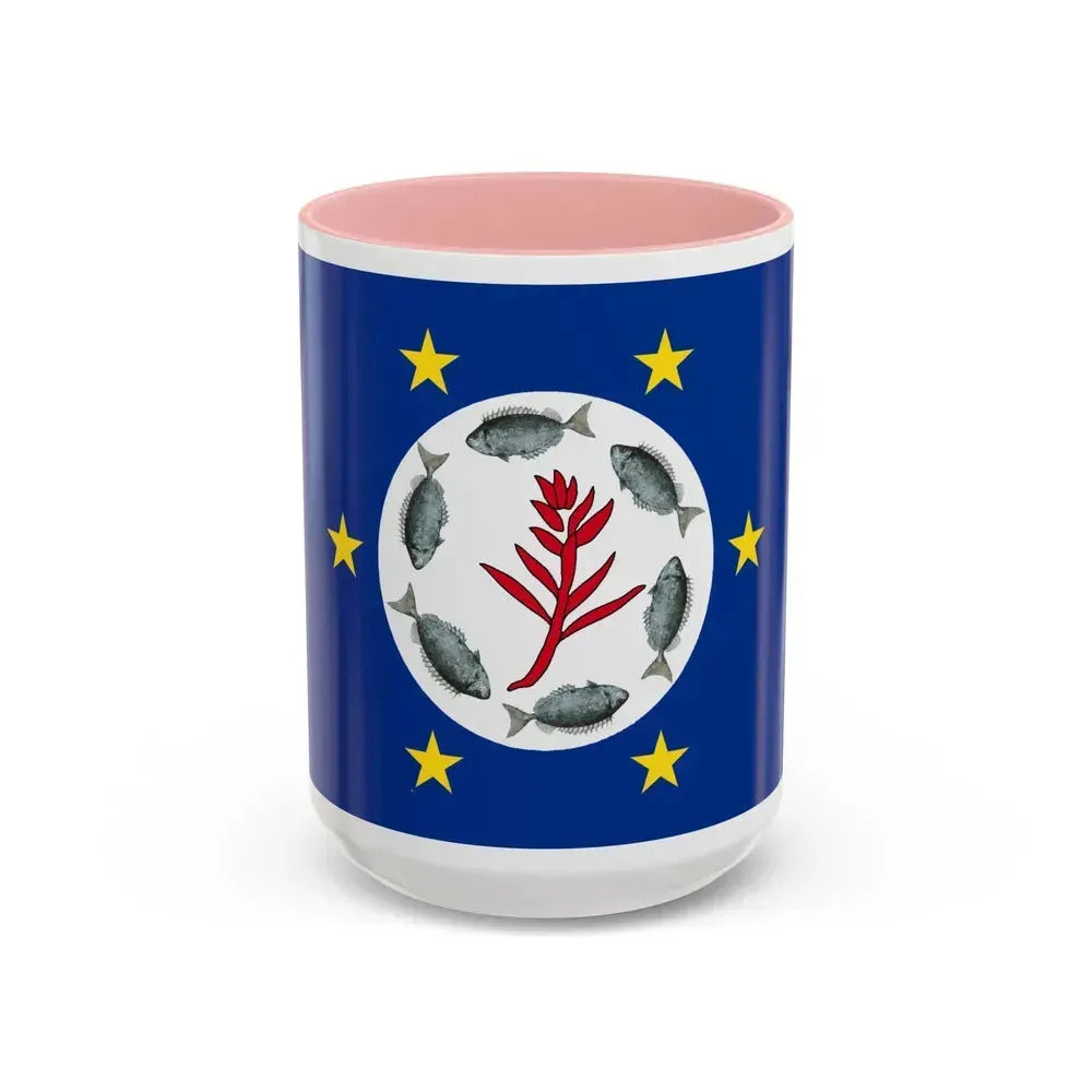 Flag of Airai Palau - Accent Coffee Mug 15oz Pink - Go Mug Yourself