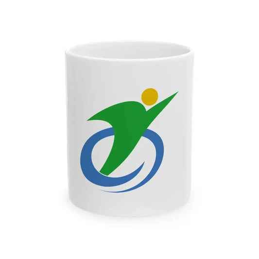 Flag of Aisho Shiga (Japan) White Coffee Mug 11oz - Go Mug Yourself