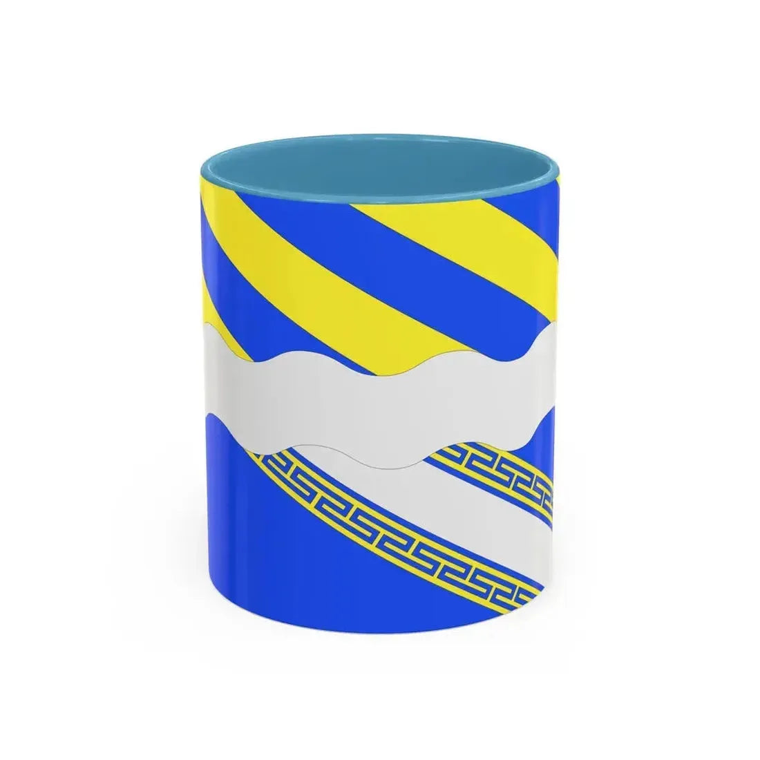 Flag of Aisne France 2 - Accent Coffee Mug 11oz Light Blue - Go Mug Yourself
