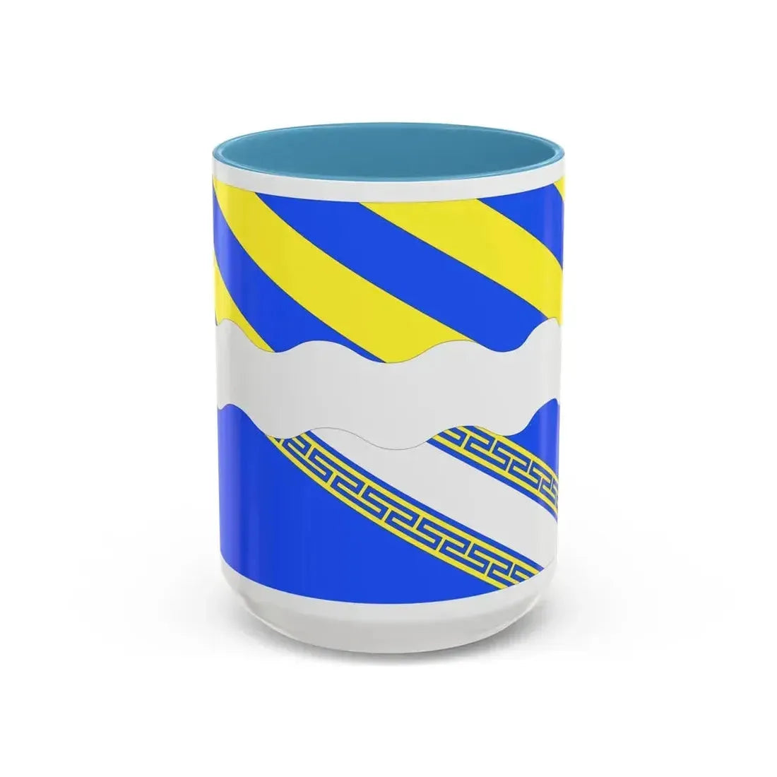 Flag of Aisne France 2 - Accent Coffee Mug 15oz Light Blue - Go Mug Yourself