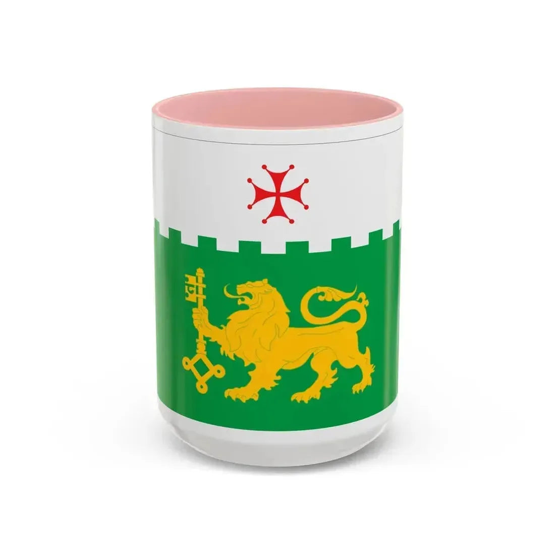 Flag of Akhaltsikhe Georgia - Accent Coffee Mug 15oz Pink - Go Mug Yourself