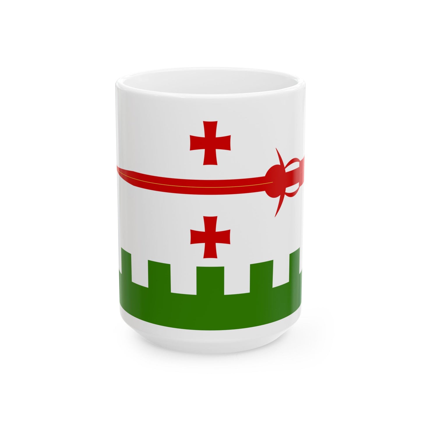 Flag of Akhaltsikhe Municipality (Georgia) White Coffee Mug-15oz-Go Mug Yourself