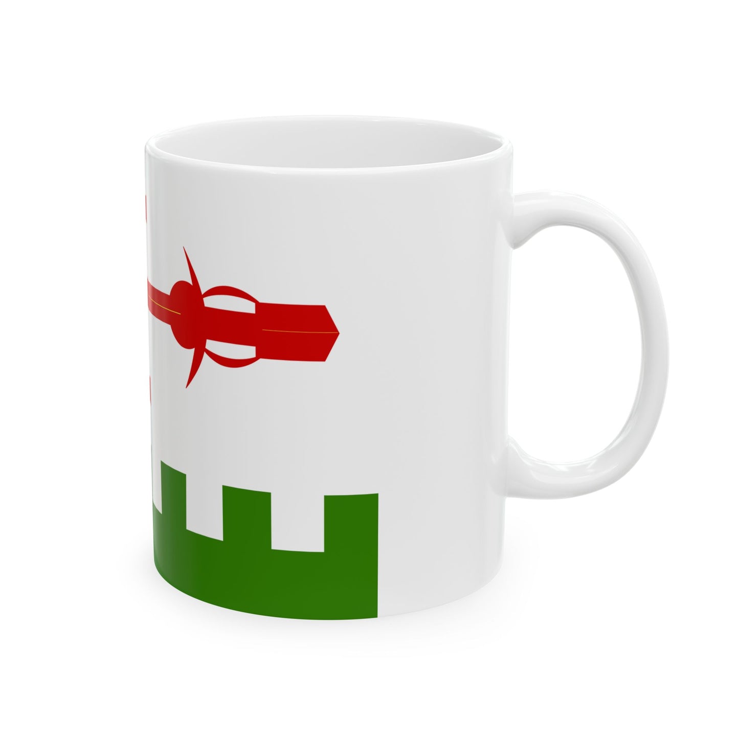 Flag of Akhaltsikhe Municipality (Georgia) White Coffee Mug-Go Mug Yourself