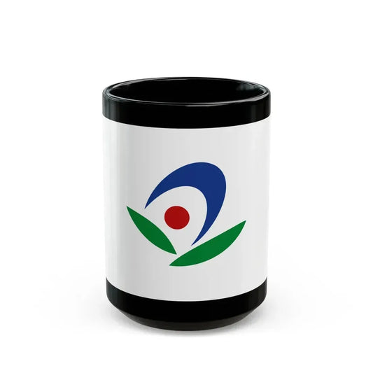 Flag of Akiruno Tokyo Japan - Black Coffee Mug 15oz - Go Mug Yourself