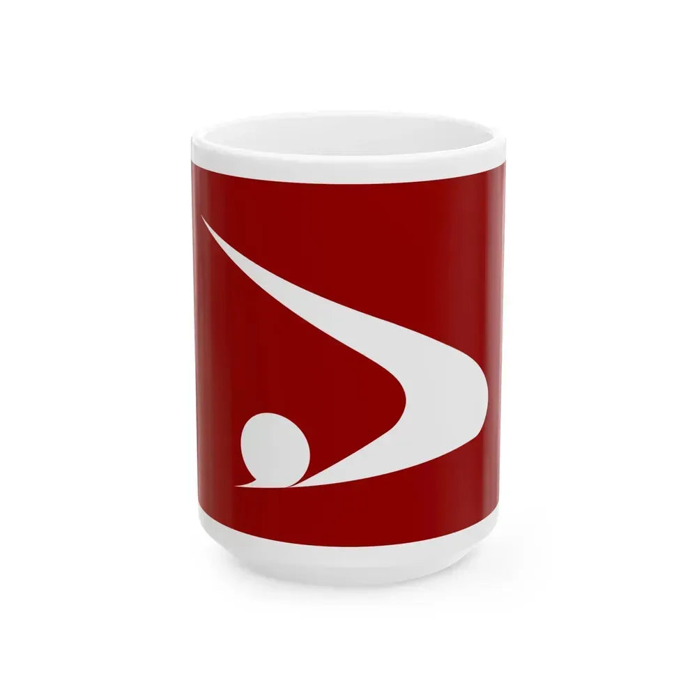 Flag of Akita Prefecture Japan - White Coffee Mug 15oz - Go Mug Yourself