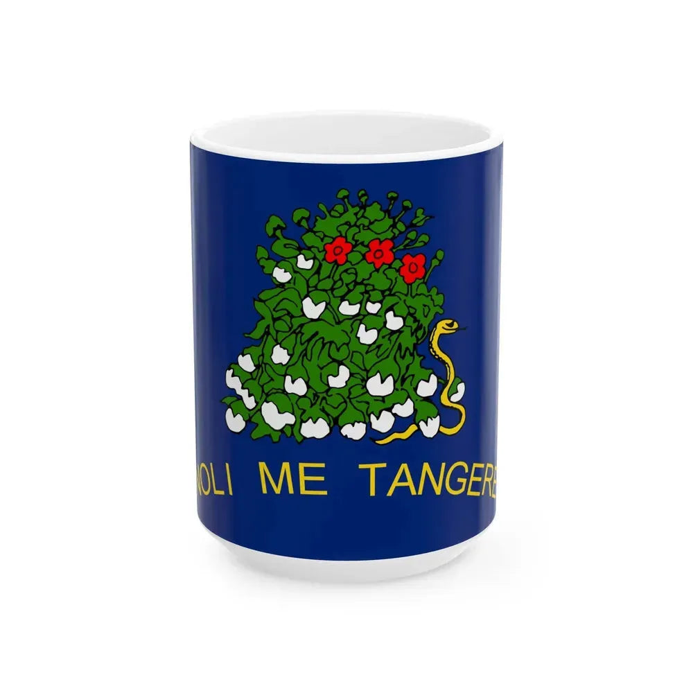 Flag of Alabama 1861 reverse (United States) White Coffee Mug 15oz - Go Mug Yourself