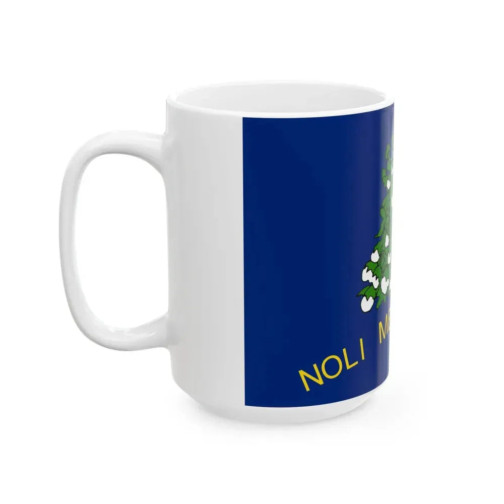 Flag of Alabama 1861 reverse (United States) White Coffee Mug - Go Mug Yourself