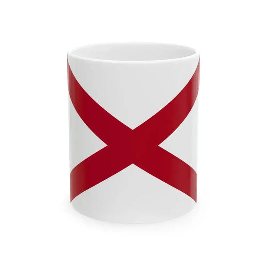 Flag of Alabama 3-2 (United States) White Coffee Mug 11oz - Go Mug Yourself