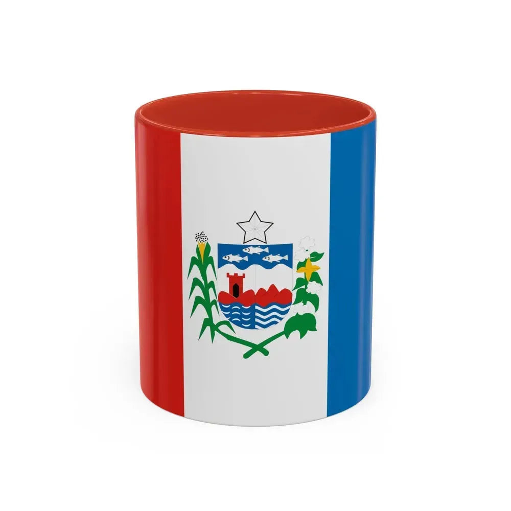Flag of Alagoas Brazil - Accent Coffee Mug 11oz Red - Go Mug Yourself