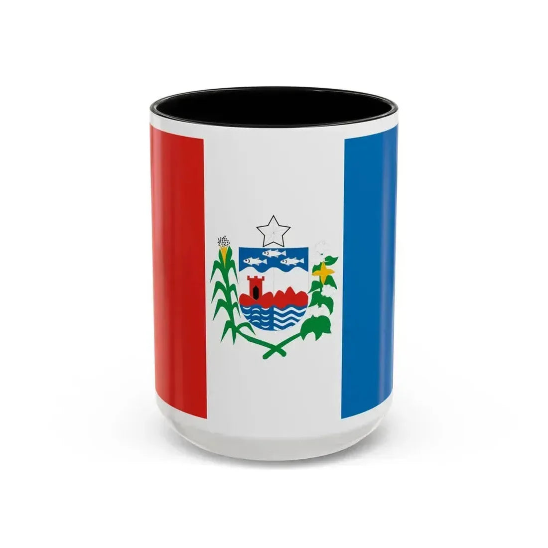 Flag of Alagoas Brazil - Accent Coffee Mug 15oz Black - Go Mug Yourself