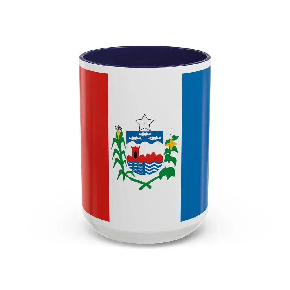 Flag of Alagoas Brazil - Accent Coffee Mug 15oz Navy - Go Mug Yourself
