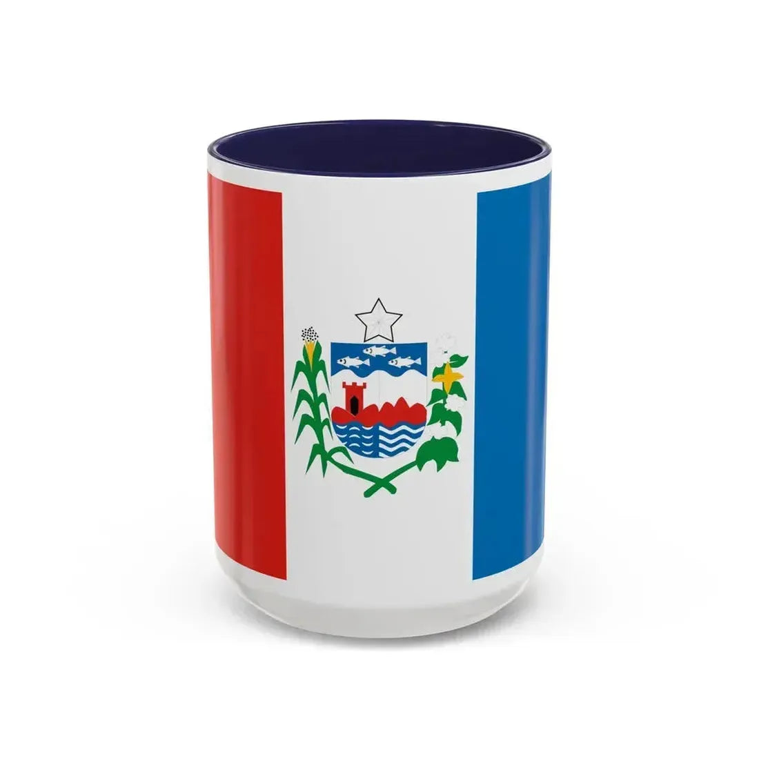 Flag of Alagoas Brazil - Accent Coffee Mug 15oz Navy - Go Mug Yourself