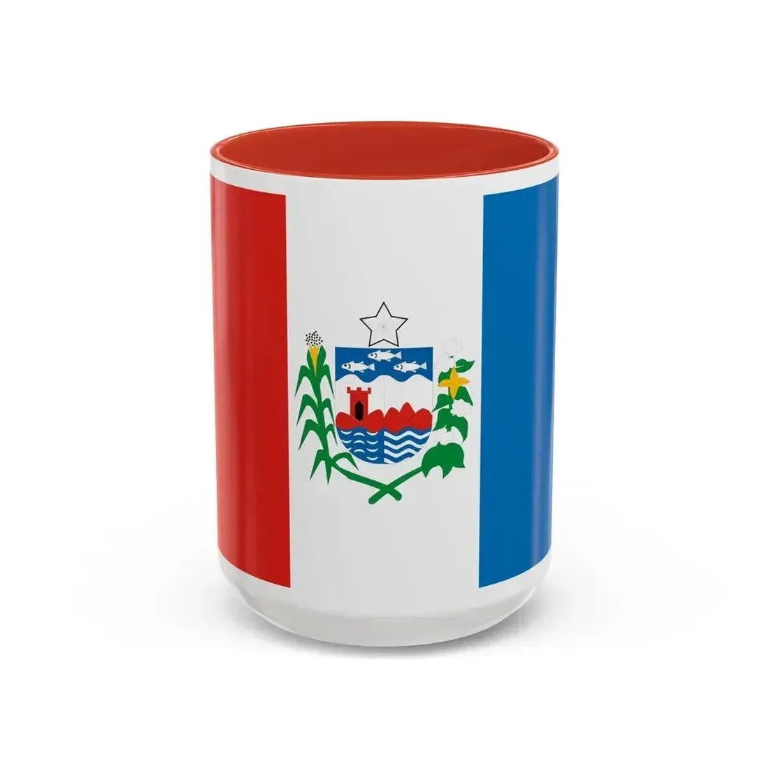 Flag of Alagoas Brazil - Accent Coffee Mug 15oz Red - Go Mug Yourself