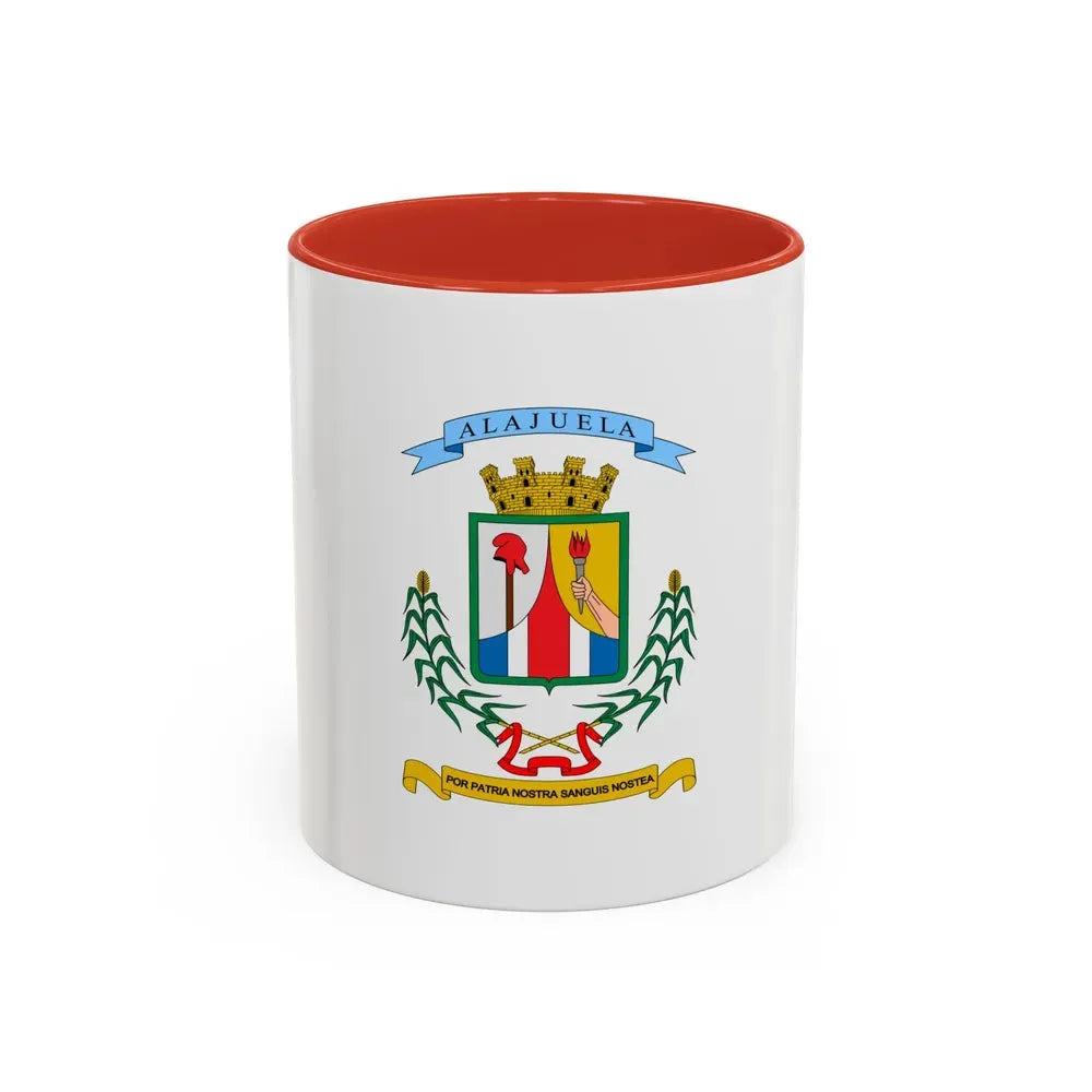 Flag of Alajuela Province Costa Rica - Accent Coffee Mug 11oz Red - Go Mug Yourself