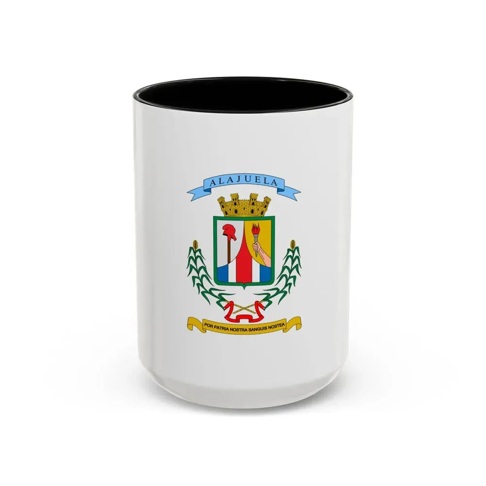 Flag of Alajuela Province Costa Rica - Accent Coffee Mug 15oz Black - Go Mug Yourself