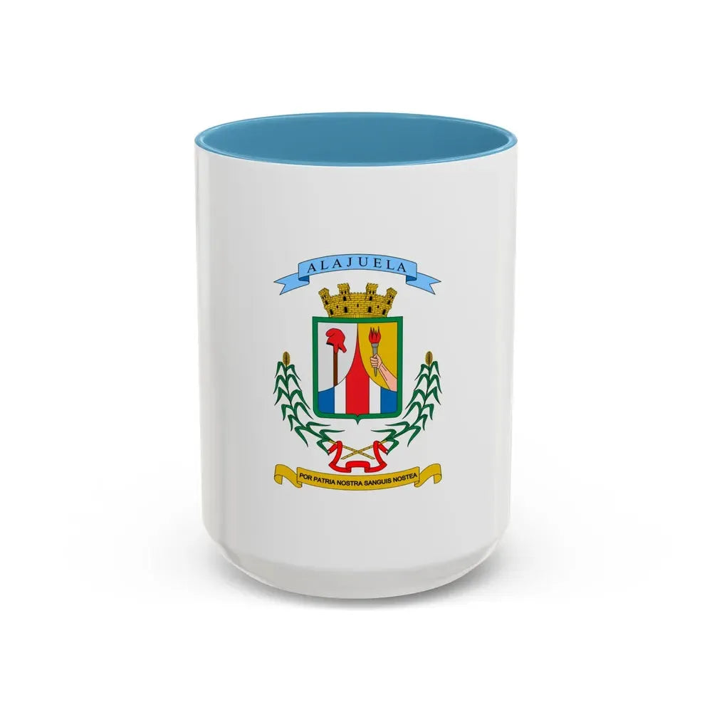 Flag of Alajuela Province Costa Rica - Accent Coffee Mug 15oz Light Blue - Go Mug Yourself