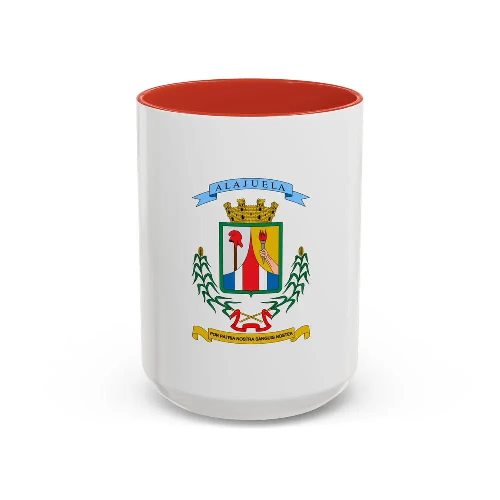 Flag of Alajuela Province Costa Rica - Accent Coffee Mug 15oz Red - Go Mug Yourself