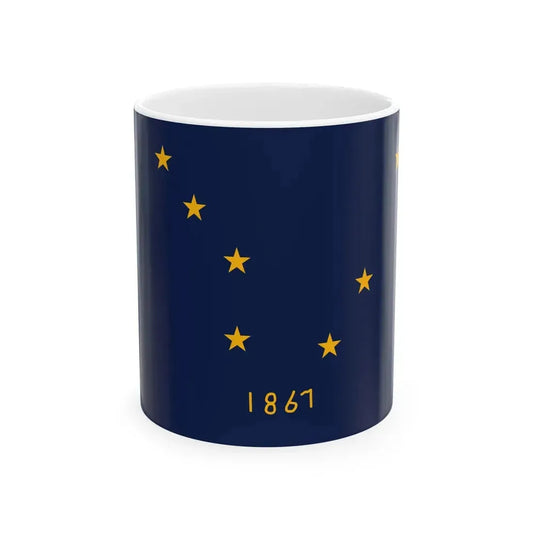 Flag of Alaska Benny Benson Original Design (United States) White Coffee Mug 11oz - Go Mug Yourself