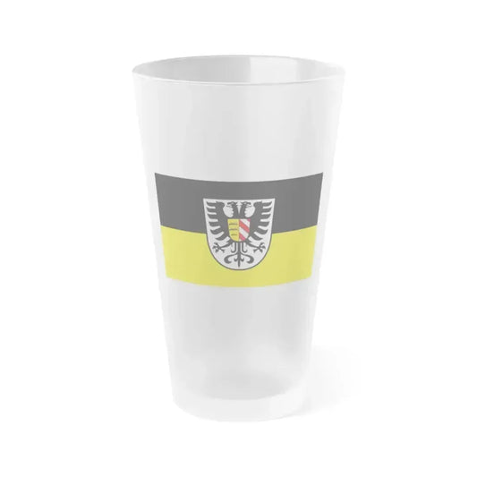 Flag of Alb Donau Kreis Germany - Frosted Pint Glass 16oz 16oz Frosted - Go Mug Yourself