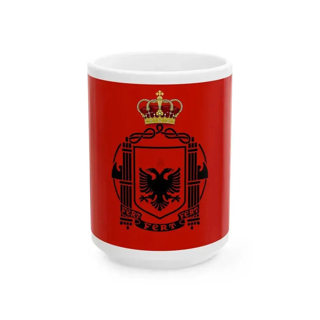 Flag of Albania 1939-1943 crowned (Albania) White Coffee Mug 15oz - Go Mug Yourself
