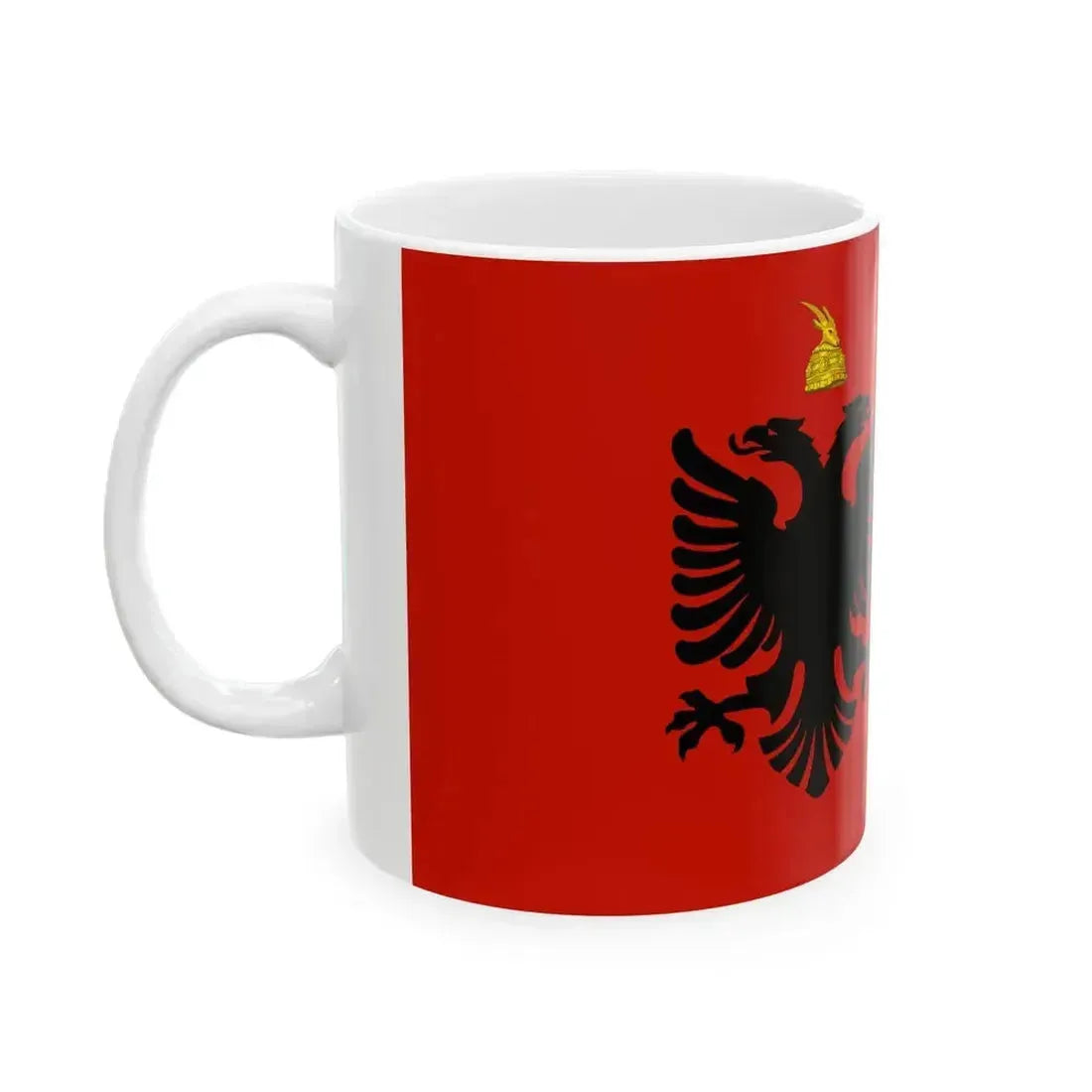 Flag of Albania 1943-1944 (Albania) White Coffee Mug - Go Mug Yourself
