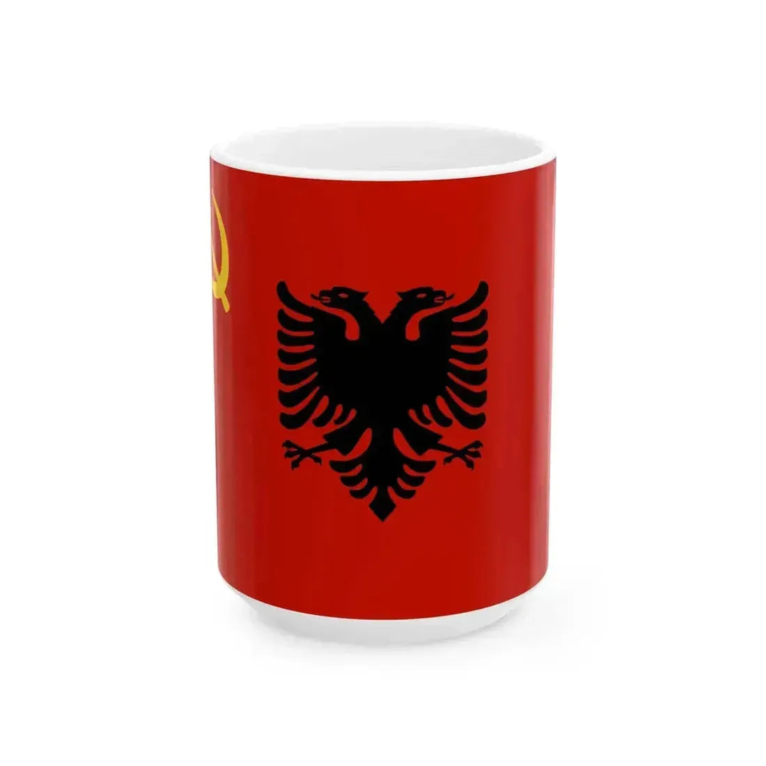 Flag of Albania 1944-1946 (Albania) White Coffee Mug 15oz - Go Mug Yourself