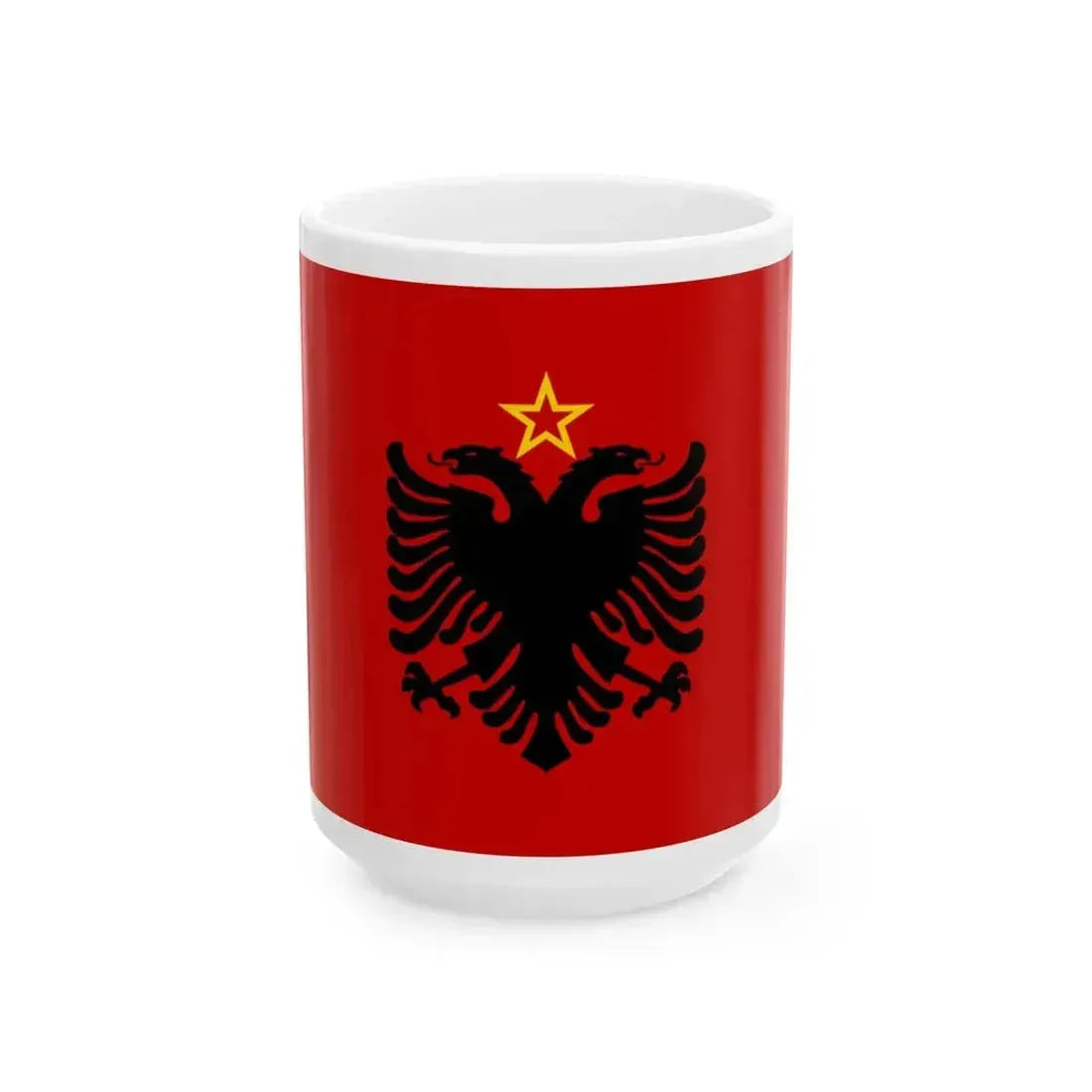 Flag of Albania 1946-1992 by UN (Albania) White Coffee Mug 15oz - Go Mug Yourself