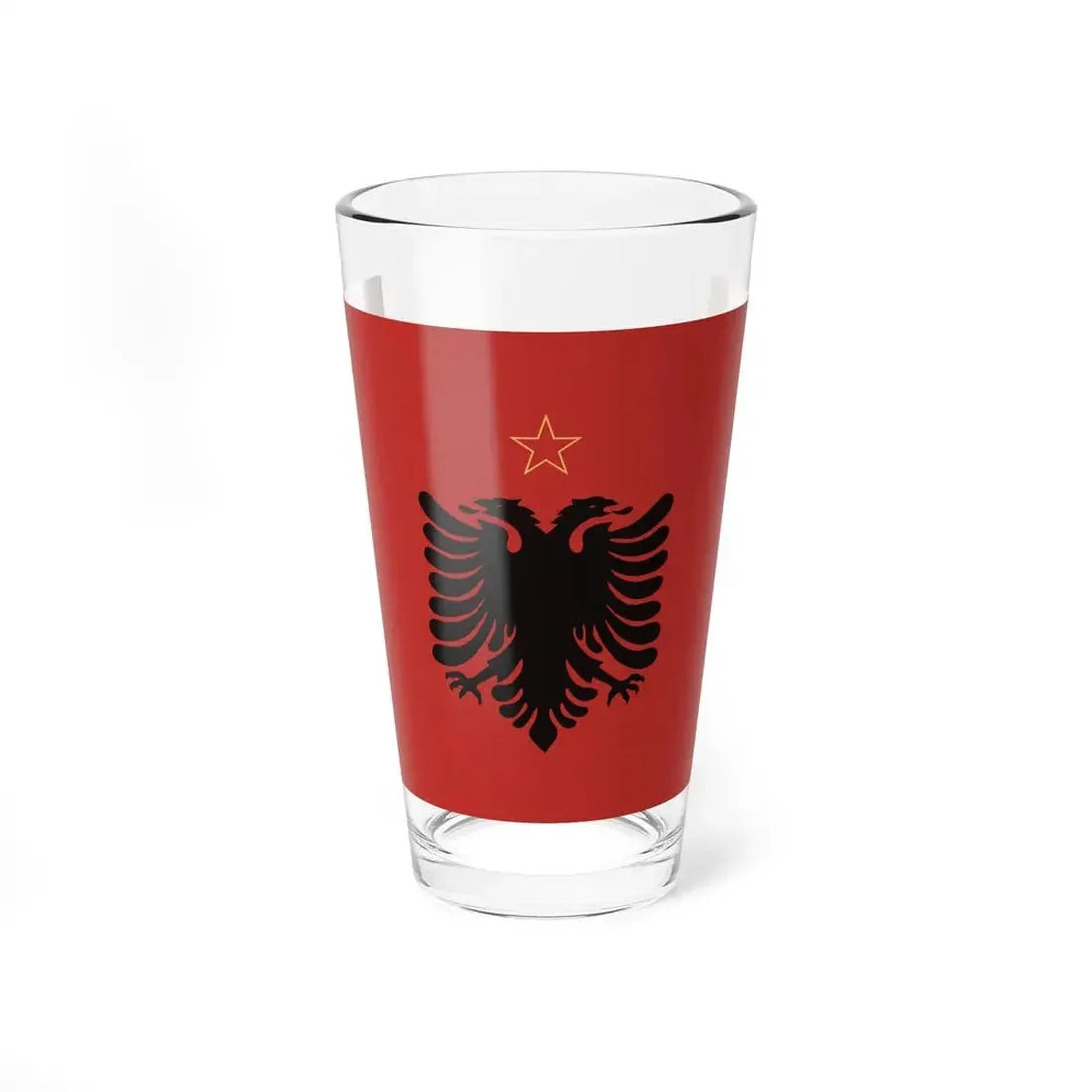 Flag of Albania 1970s1980s (Albania) Pint Glass 16oz 16oz - Go Mug Yourself