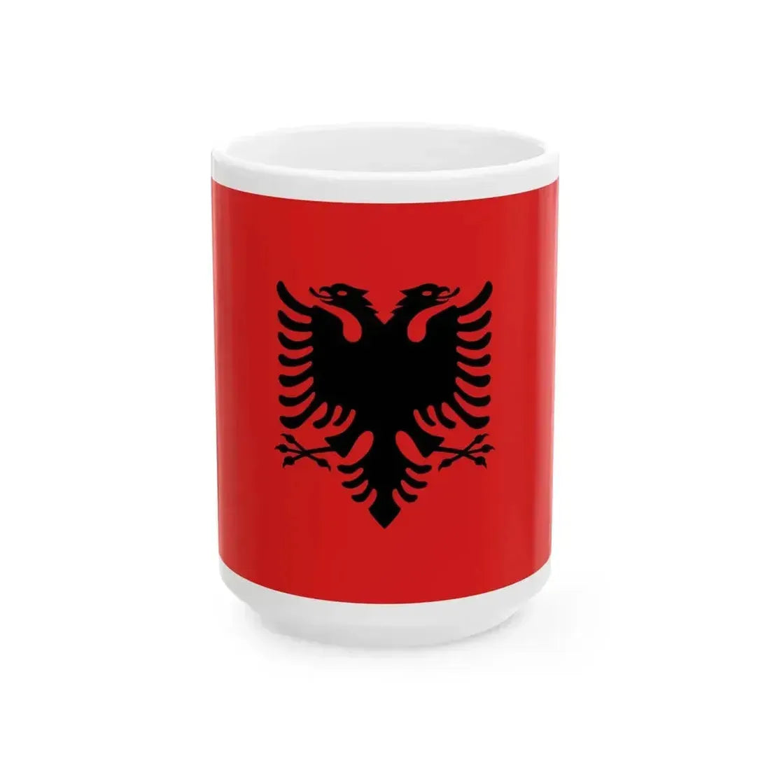 Flag of Albania 1992-2002 3-2 (Albania) White Coffee Mug 15oz - Go Mug Yourself