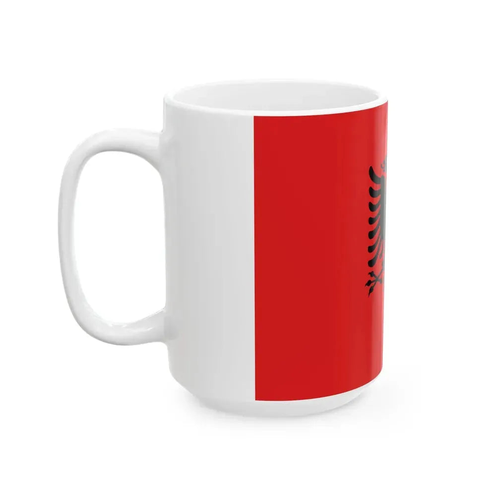 Flag of Albania 1992-2002 (Albania) White Coffee Mug - Go Mug Yourself