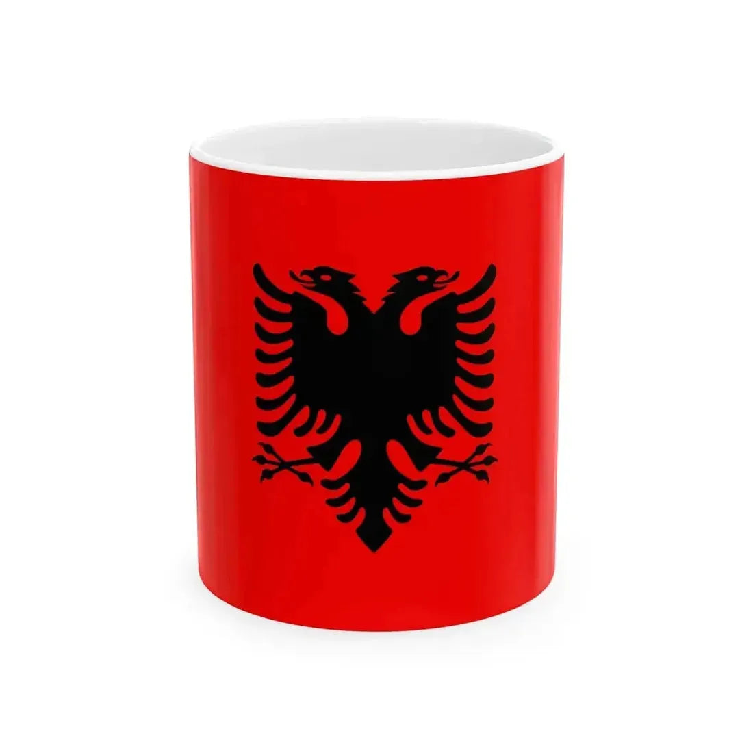 Flag of Albania 3-2 (Albania) White Coffee Mug 11oz - Go Mug Yourself