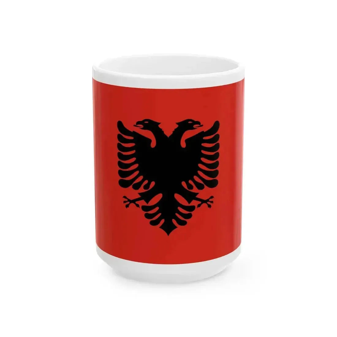 Flag of Albania Vexilla Mundi (Albania) White Coffee Mug 15oz - Go Mug Yourself