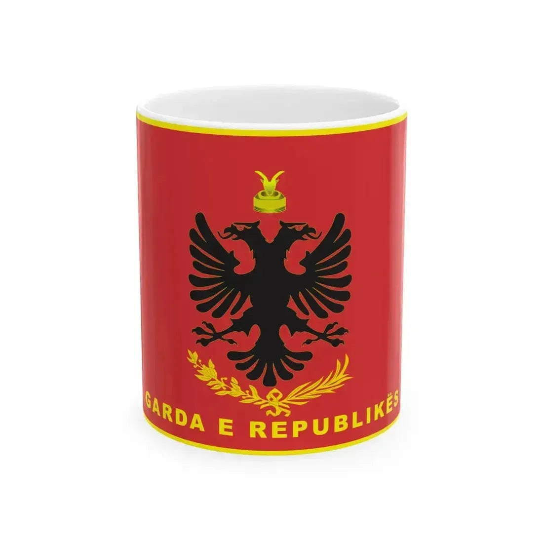 Flag of Albanian Republican Guard (Albania) White Coffee Mug 11oz - Go Mug Yourself