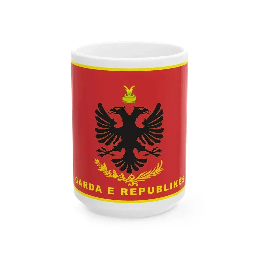 Flag of Albanian Republican Guard (Albania) White Coffee Mug 15oz - Go Mug Yourself