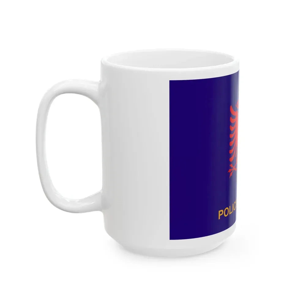 Flag of Albanian State Police - White Coffee Mug - Go Mug Yourself