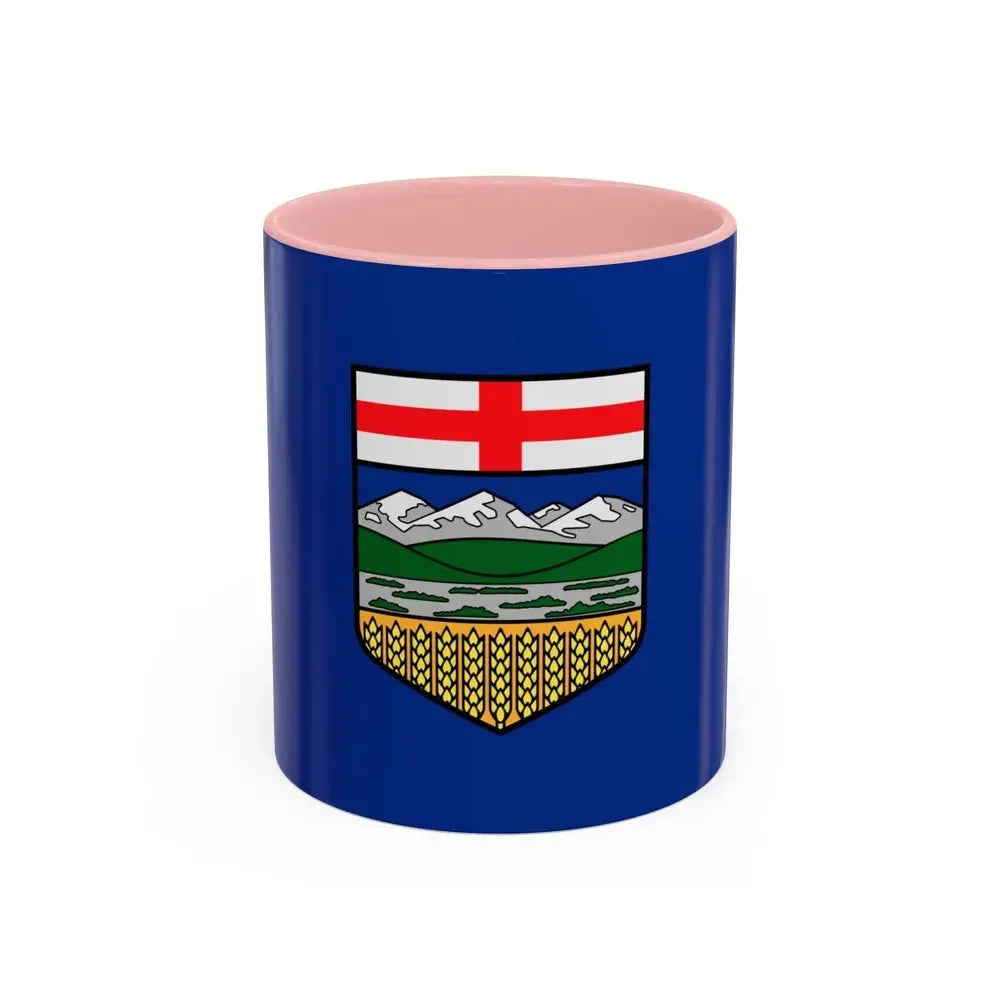 Flag of Alberta Canada - Accent Coffee Mug 11oz Pink - Go Mug Yourself