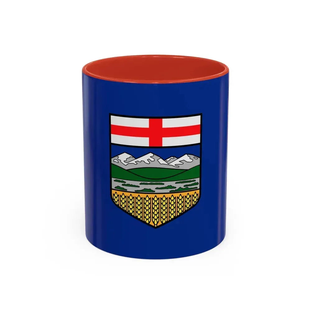 Flag of Alberta Canada - Accent Coffee Mug 11oz Red - Go Mug Yourself