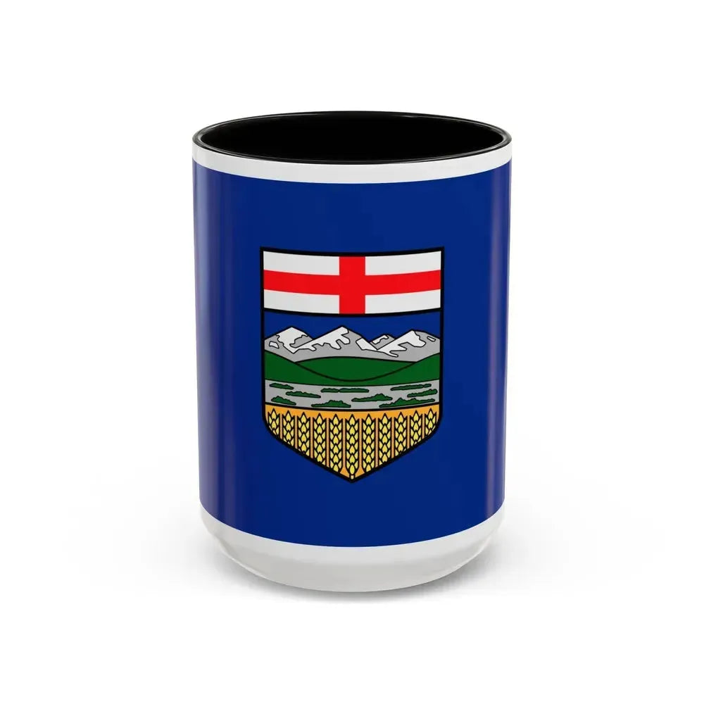 Flag of Alberta Canada - Accent Coffee Mug 15oz Black - Go Mug Yourself