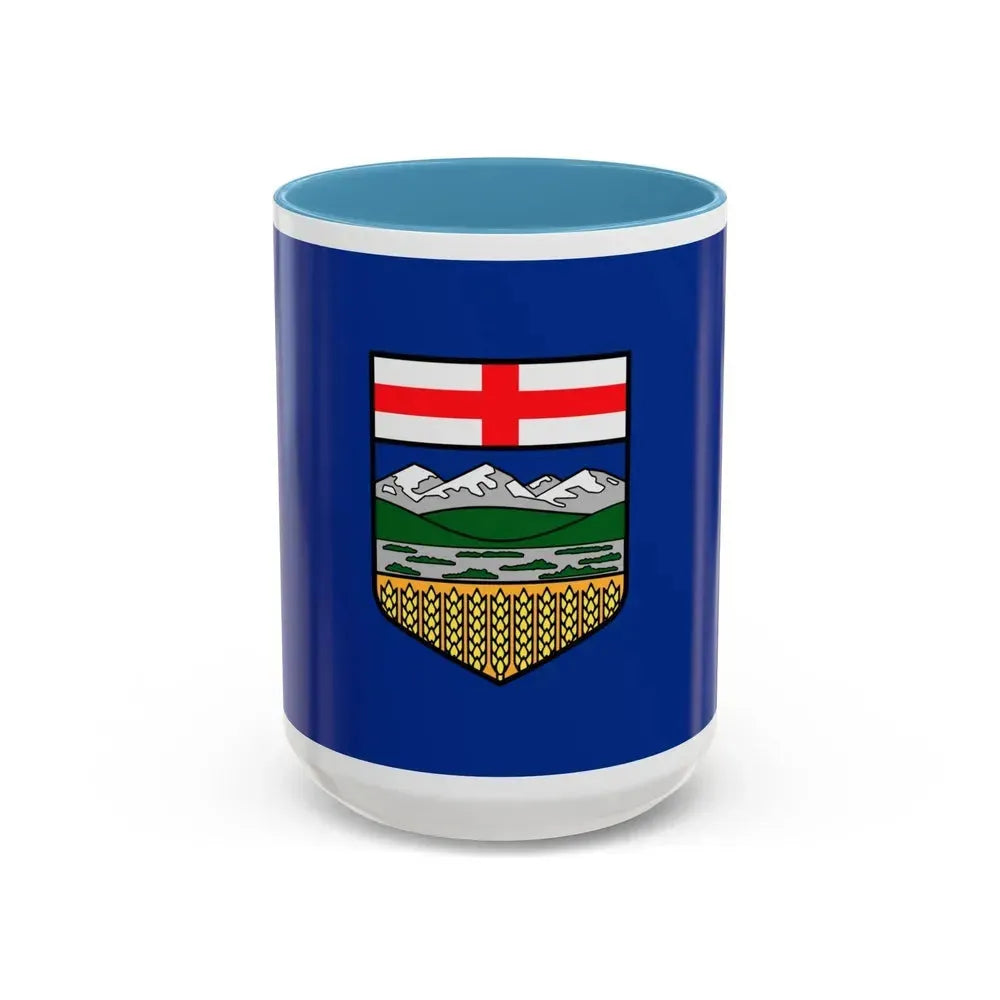 Flag of Alberta Canada - Accent Coffee Mug 15oz Light Blue - Go Mug Yourself