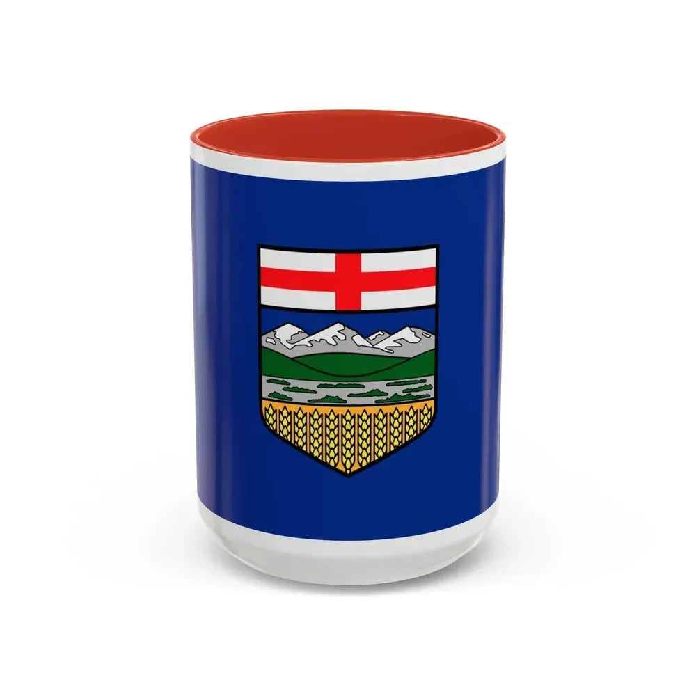 Flag of Alberta Canada - Accent Coffee Mug 15oz Red - Go Mug Yourself