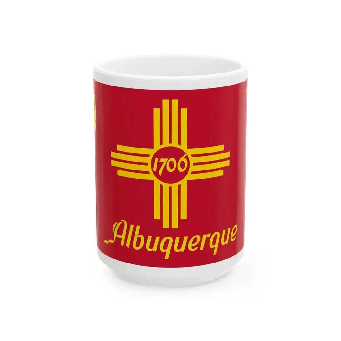 Flag of Albuquerque New Mexico (Mexico) White Coffee Mug 15oz - Go Mug Yourself
