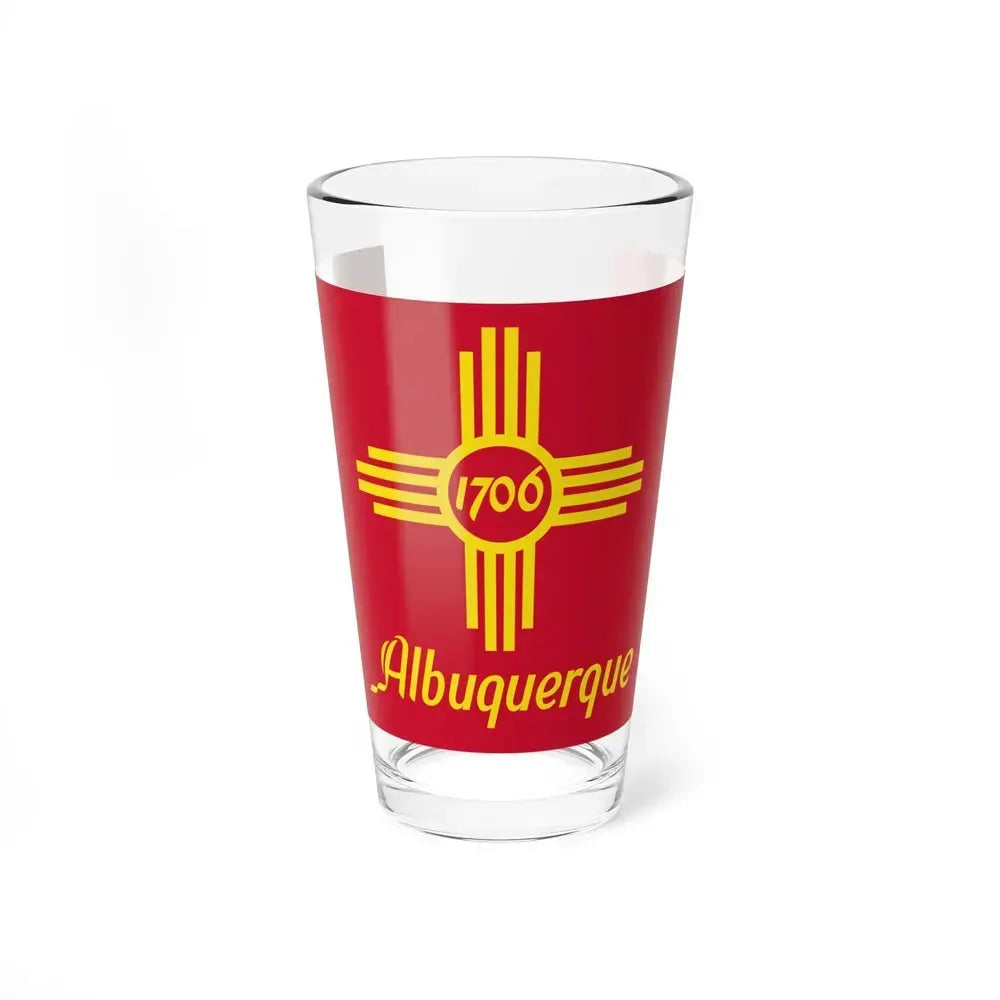 Flag of Albuquerque, New Mexico - Pint Glass 16oz 16oz - Go Mug Yourself