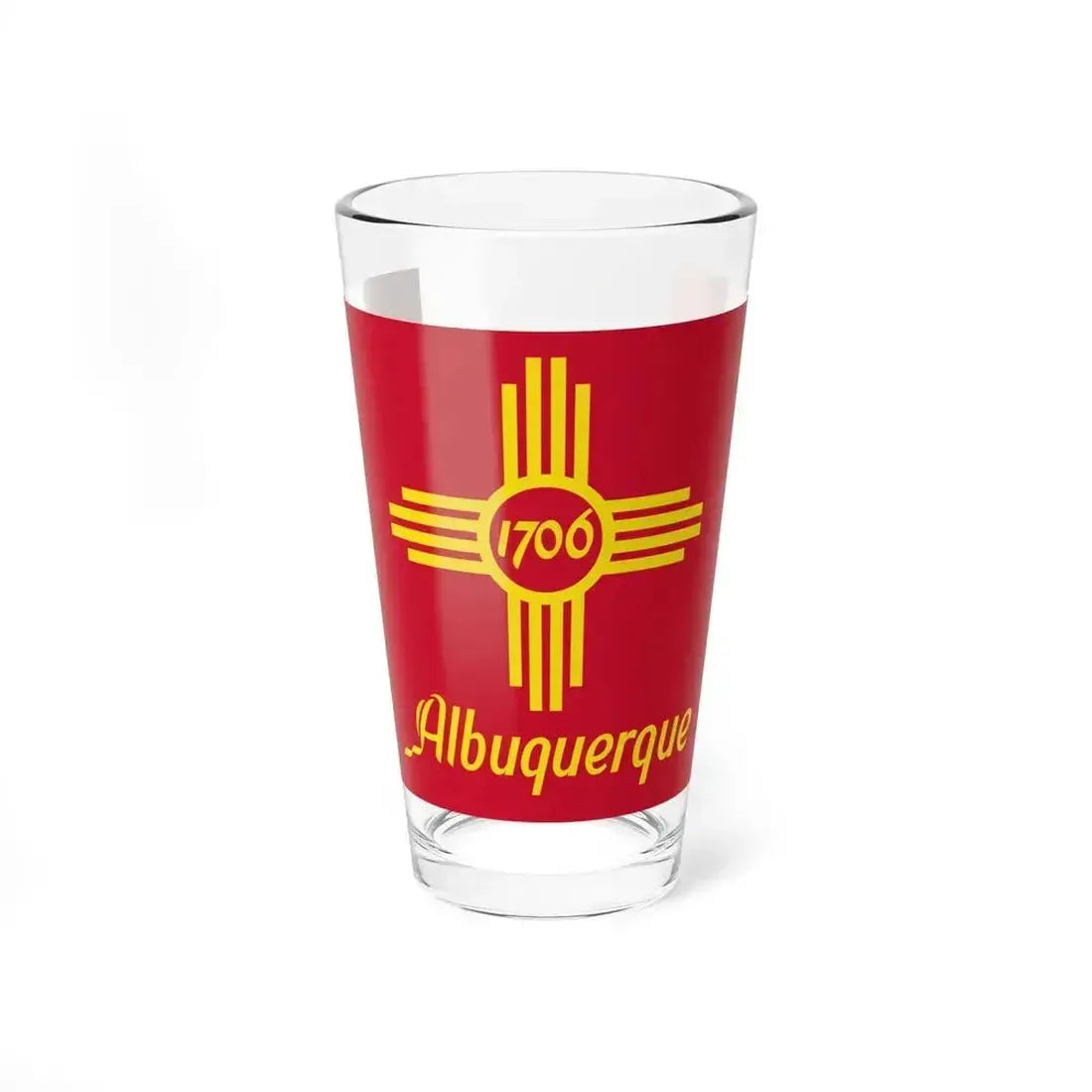 Flag of Albuquerque, New Mexico - Pint Glass 16oz 16oz - Go Mug Yourself