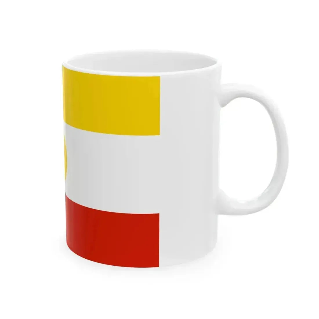 Flag of Aldansky rayon 2003 (Russia) White Coffee Mug - Go Mug Yourself