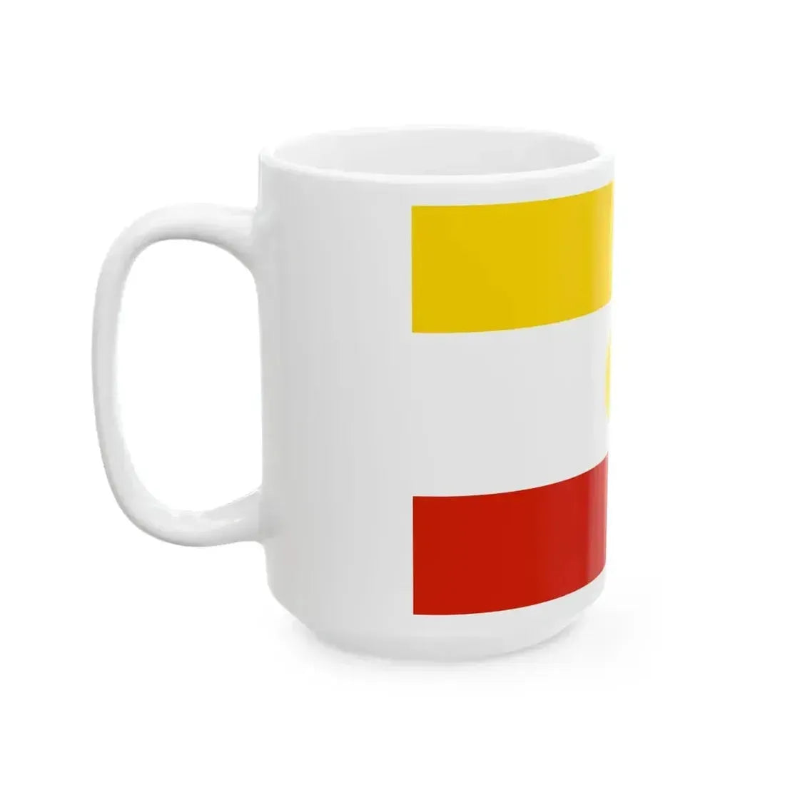 Flag of Aldansky rayon 2003 (Russia) White Coffee Mug - Go Mug Yourself
