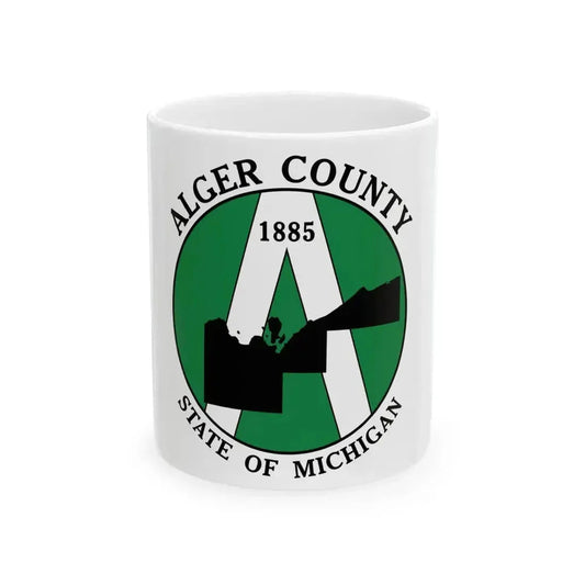 Flag of Alger County Michigan (United States) White Coffee Mug 11oz - Go Mug Yourself